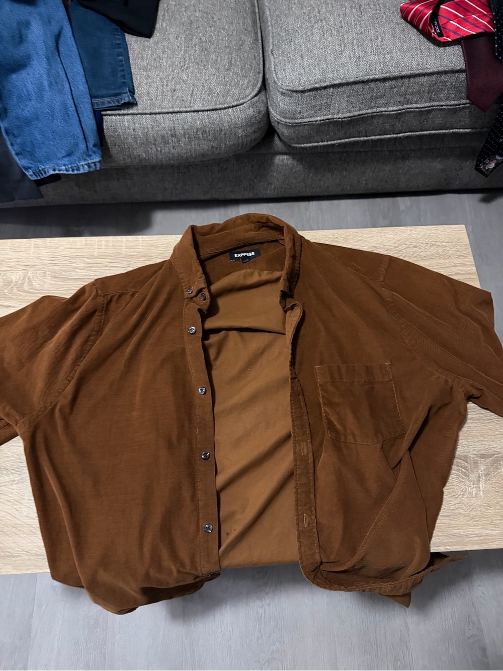 Express Men’s Brown Corduroy Shirt Jacket